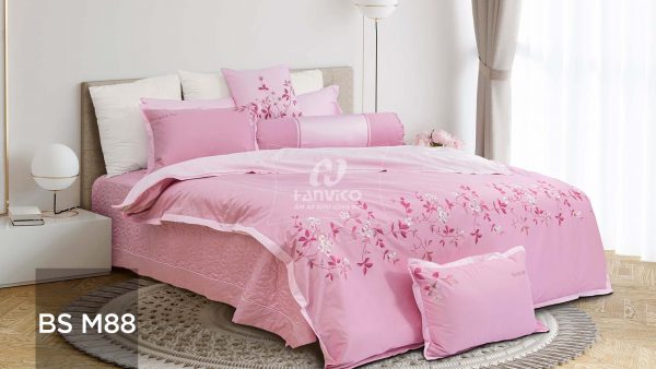 Bộ ga Hanvico phủ thêu Blue Sky – BS88