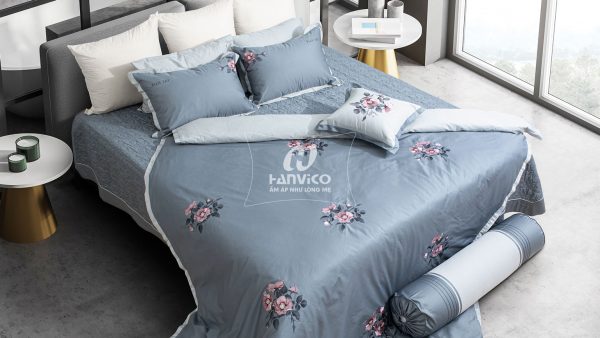 Bộ ga Hanvico phủ thêu Blue Sky – BSM92