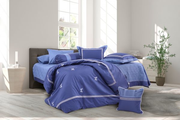 Bộ ga Hanvico phủ thêu Blue Sky – BSM66