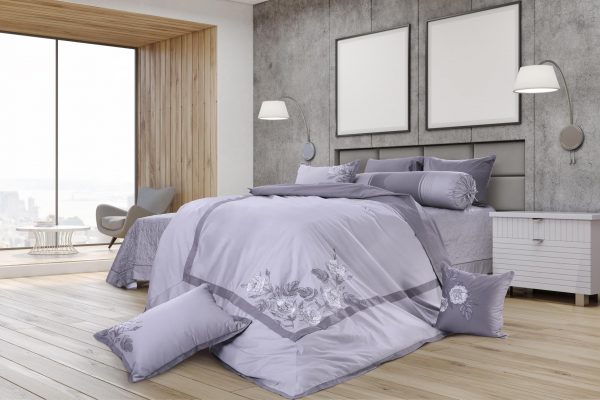 Bộ ga Hanvico phủ thêu Blue Sky – BSM69