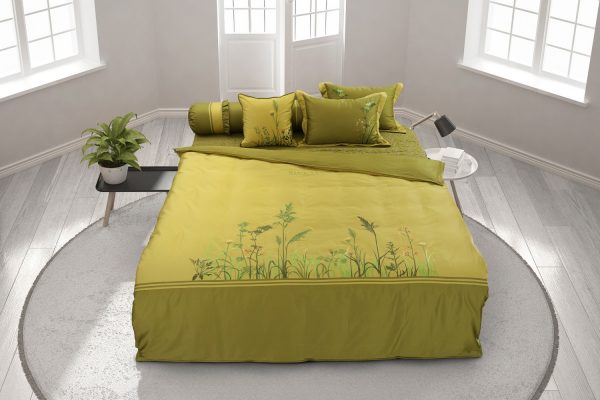 Bộ ga Hanvico phủ thêu Blue Sky – BSM58