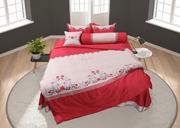 Bộ ga Hanvico phủ thêu Blue Sky – BSM63