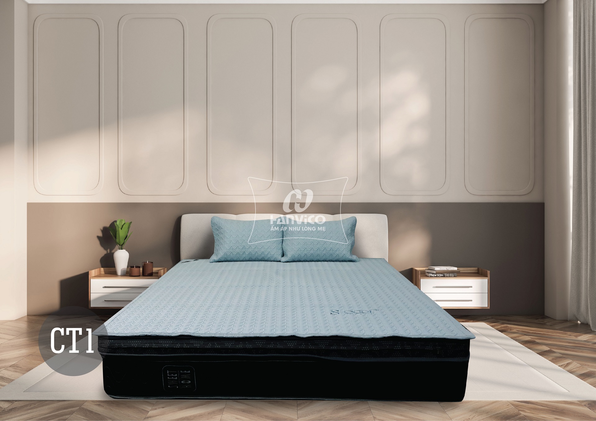 Bộ chiếu mát Tencel than hoạt tính Hanvico S-Cool CT1